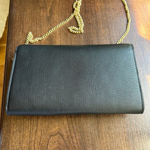 New TED BAKER London Bow Leather Crossbody Bag Chain Strap - Black - Picture 5 of 12